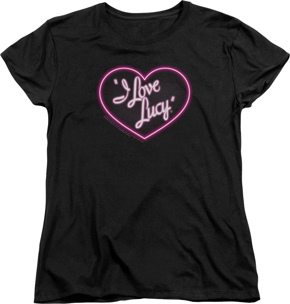 Womens Neon Logo I Love Lucy Shirt