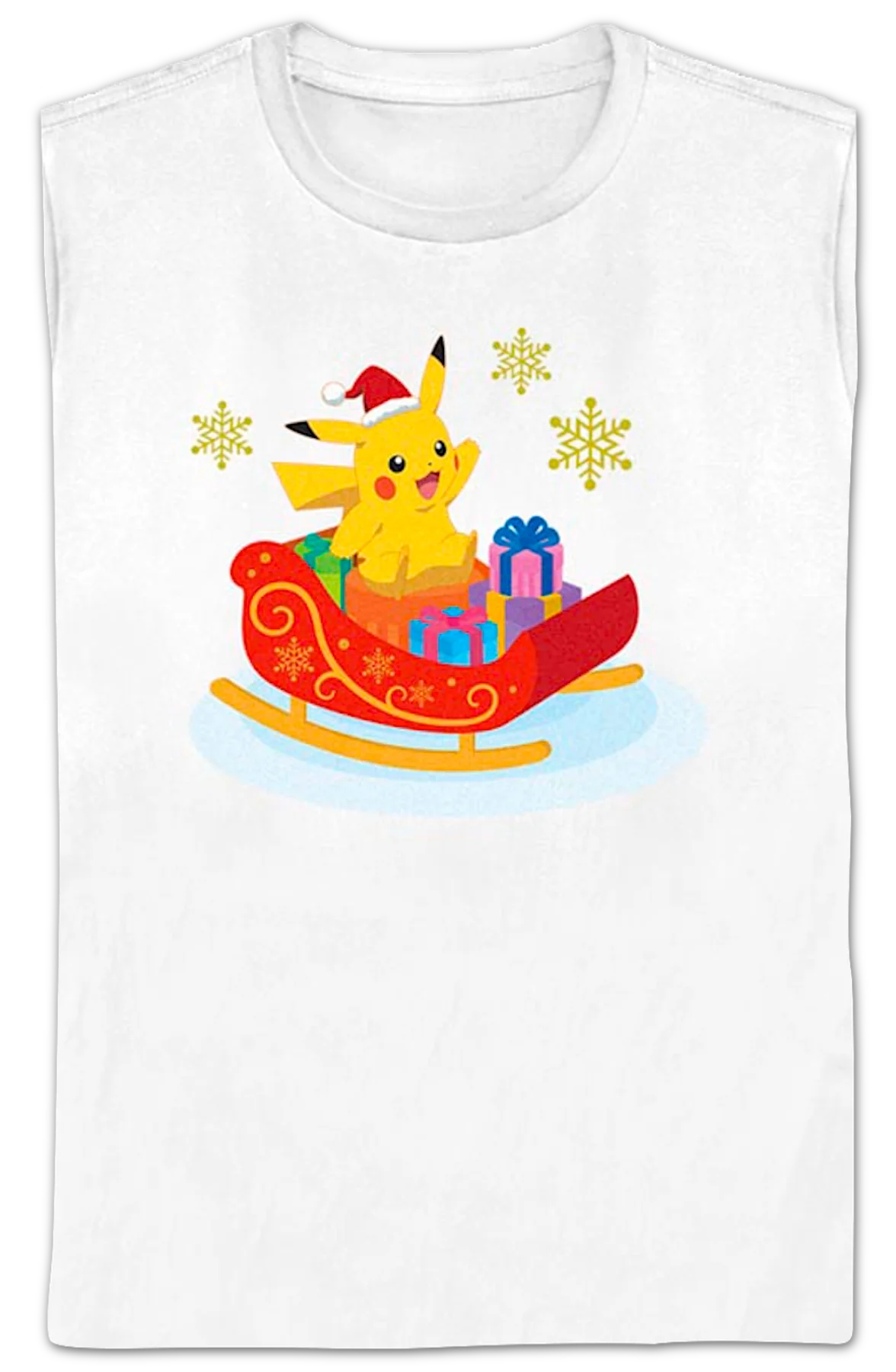 Womens Pikachu Sleigh Ride Pokemon Shirt - Image 2