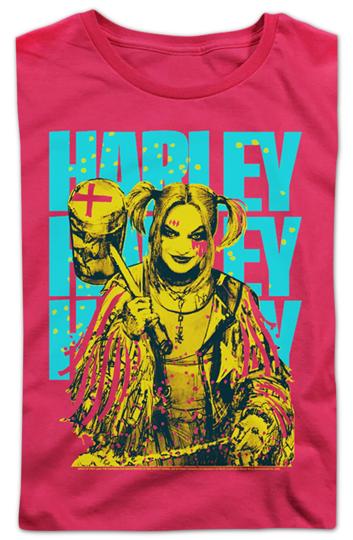 Womens Pink Harley Quinn Birds Of Prey Shirt - Image 2