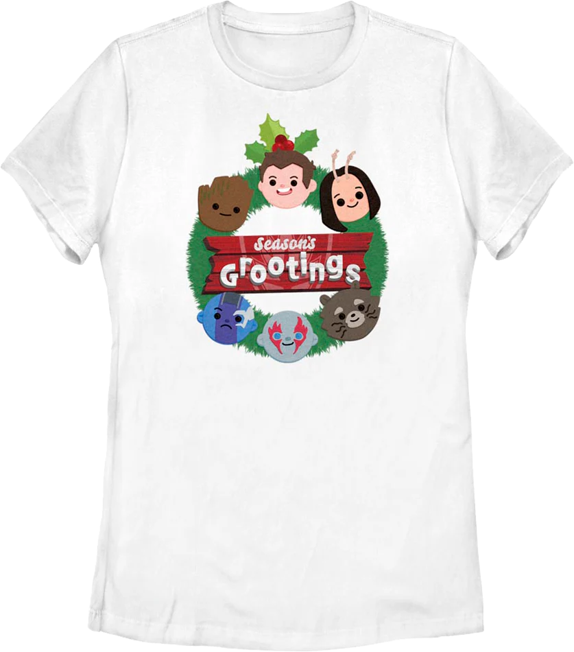 Womens Season's Grootings Guardians Of The Galaxy Marvel Comics Shirt