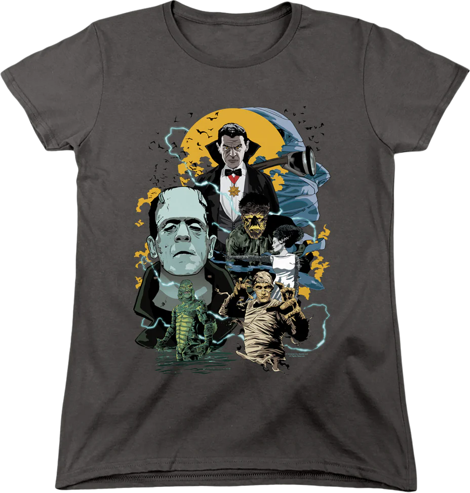 Womens Universal Monsters Collage Shirt