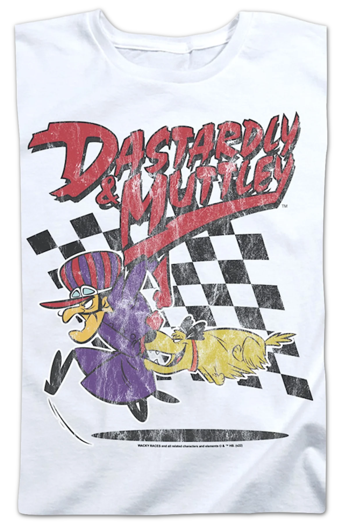 Womens Vintage White Dastardly & Muttley Wacky Races Shirt - Image 2