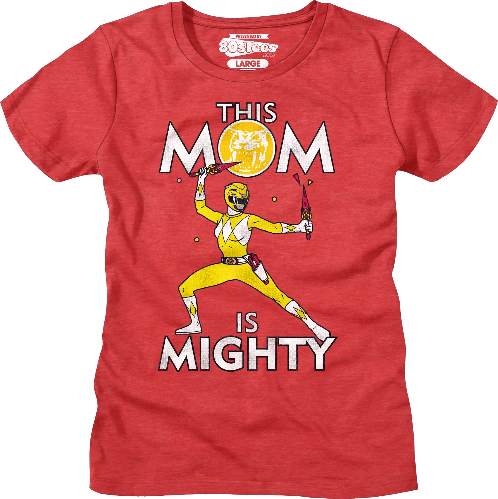 Womens Yellow Ranger This Mom Mighty Morphin Power Rangers Shirt - Image 5