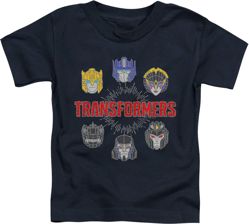 Youth Autobots And Decepticons Head Shots Transformers Shirt