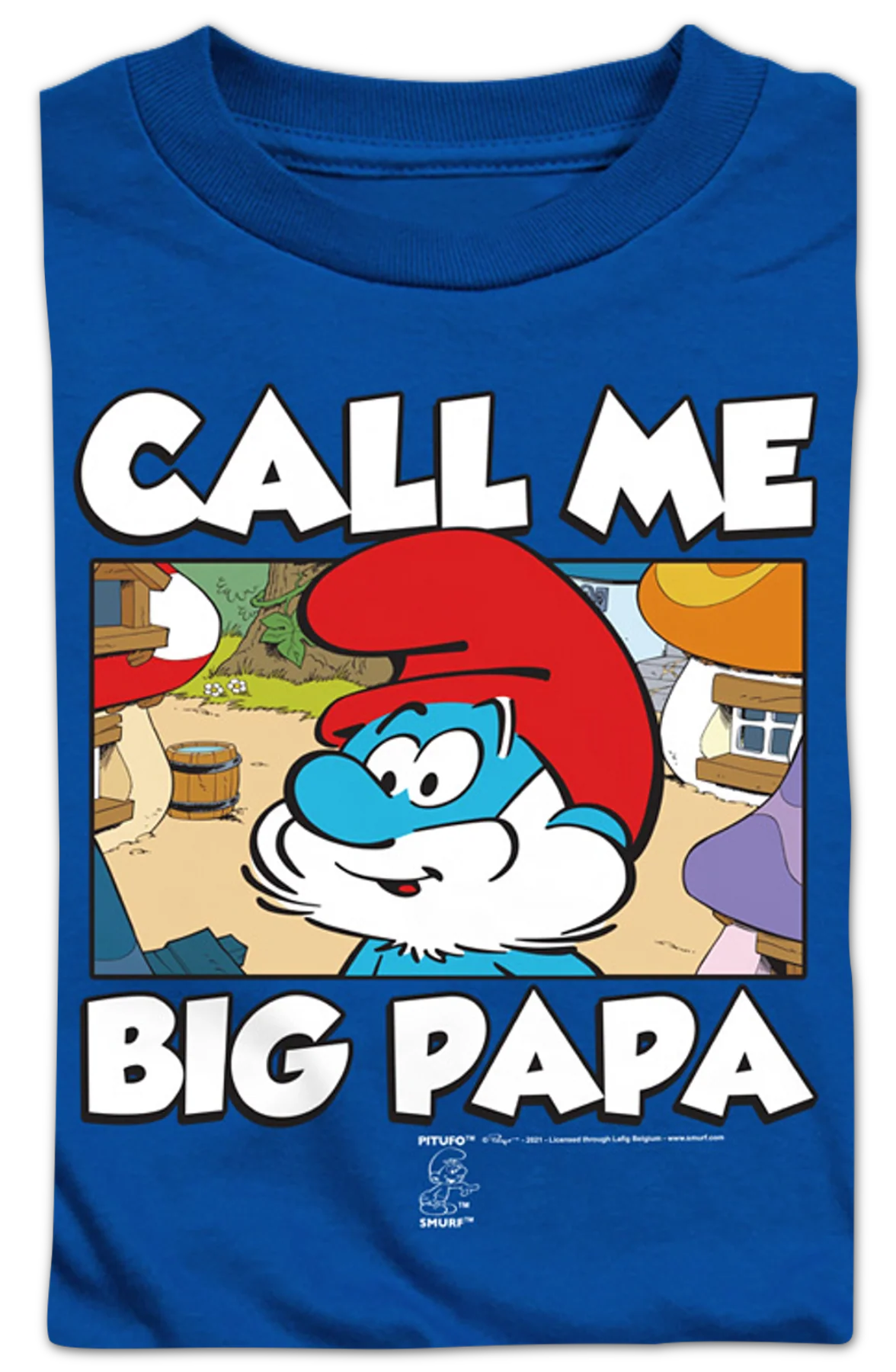 Youth Call Me Big Papa Smurfs Shirt - Image 2