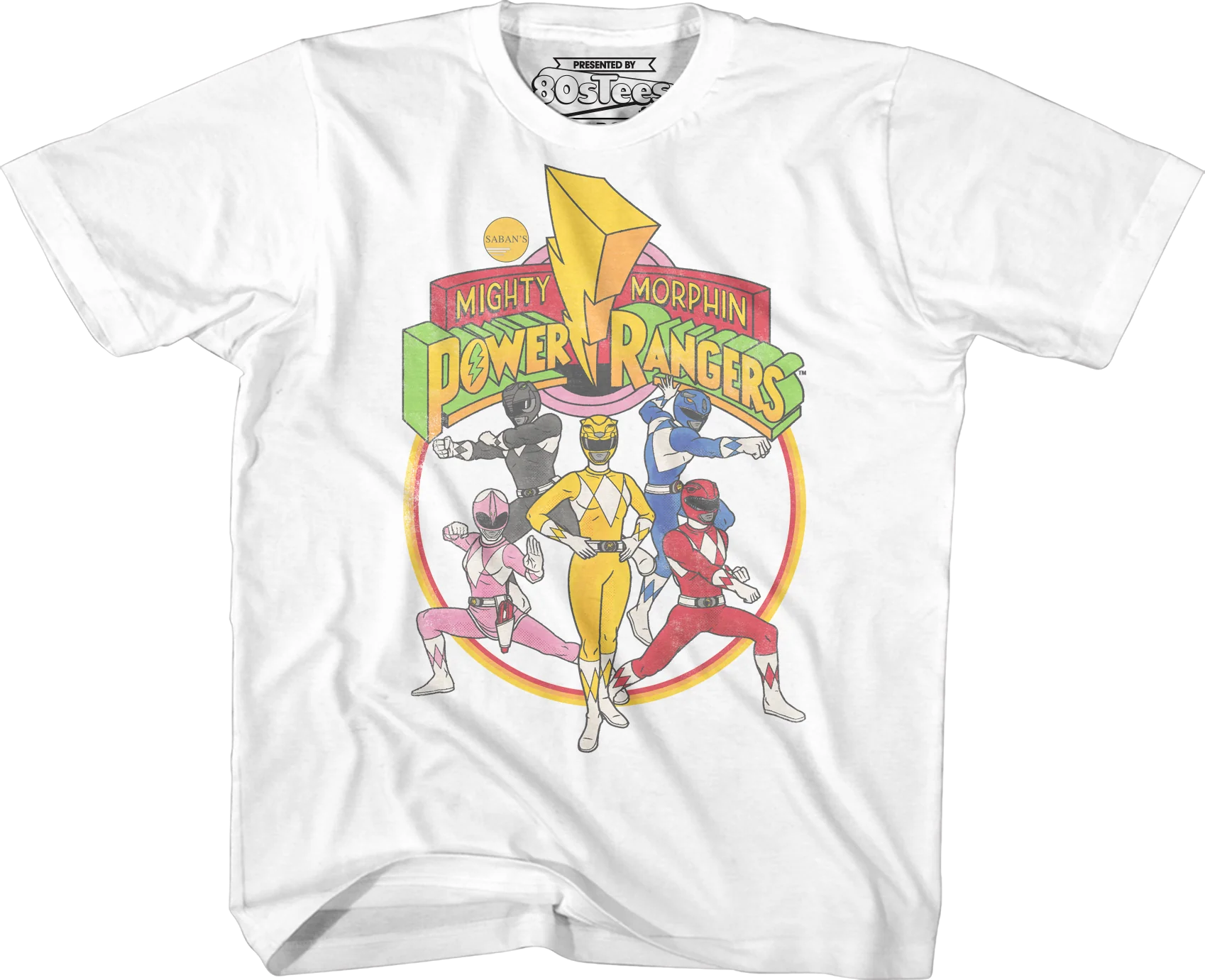 Youth Group Picture Mighty Morphin Power Rangers Shirt - Image 2