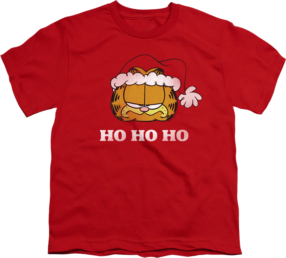 Youth Ho Ho Ho Garfield Christmas Shirt