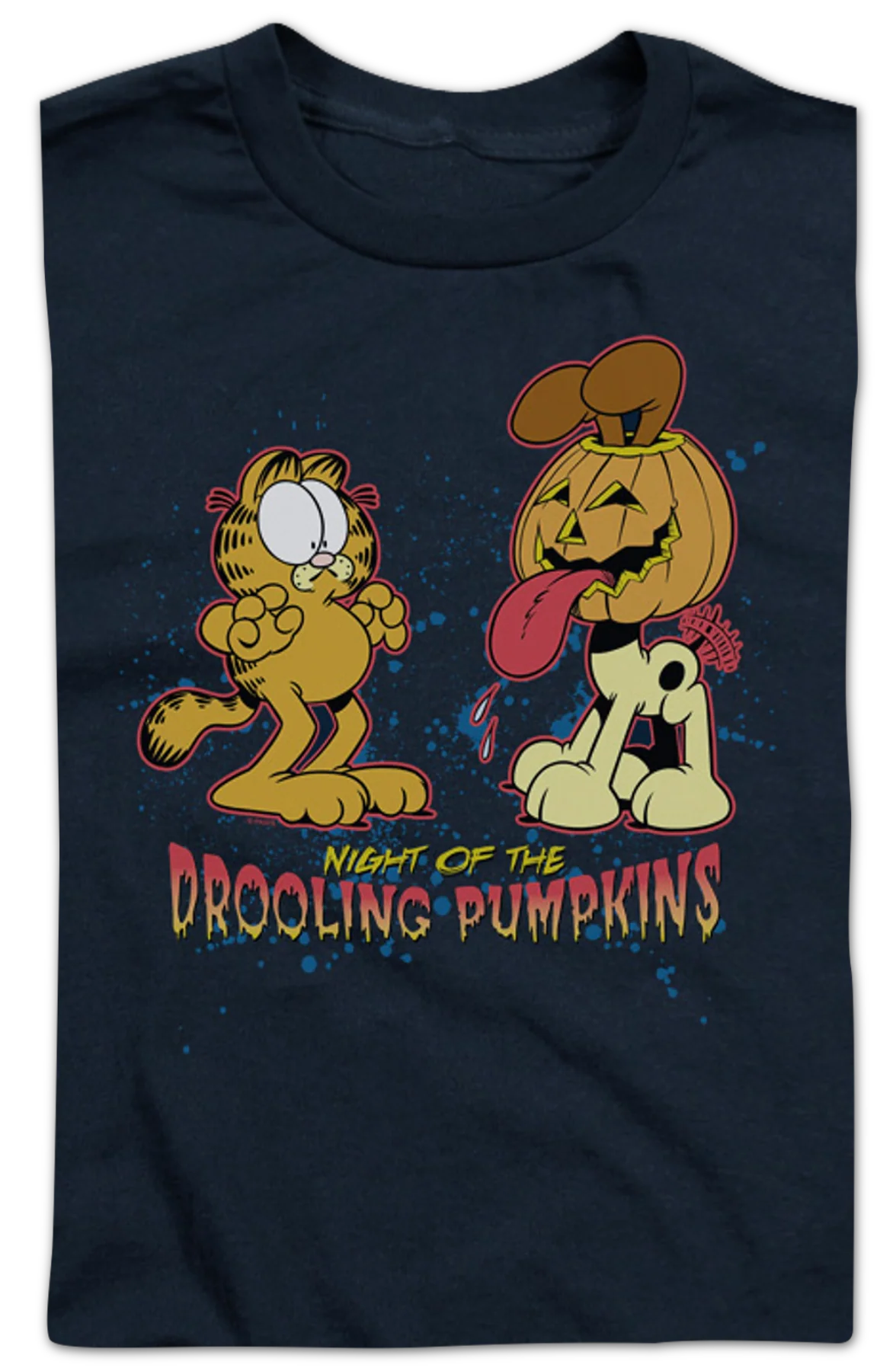 Youth Night Of The Drooling Pumpkins Garfield Shirt - Image 2