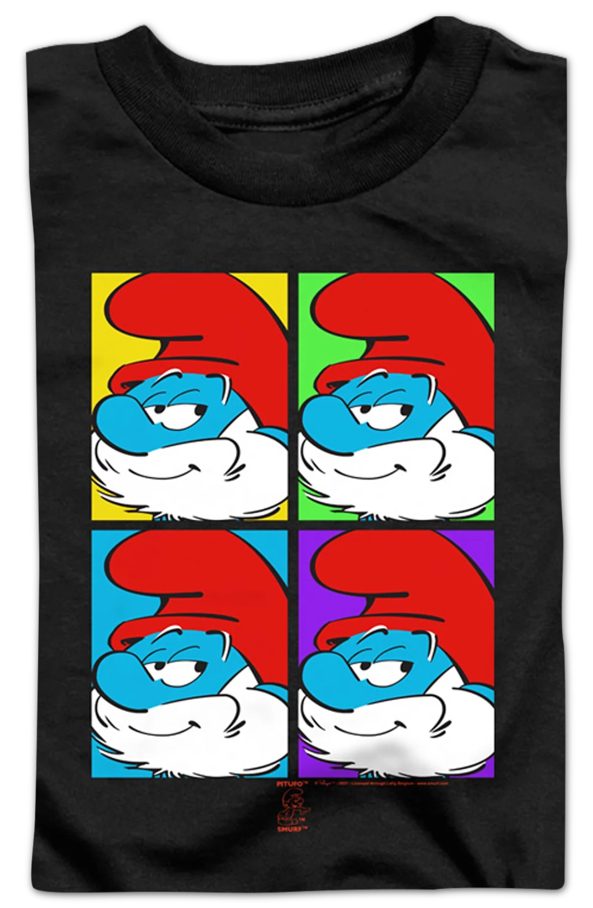 Youth Papa Smurf Pop Art Smurfs Shirt - Image 2
