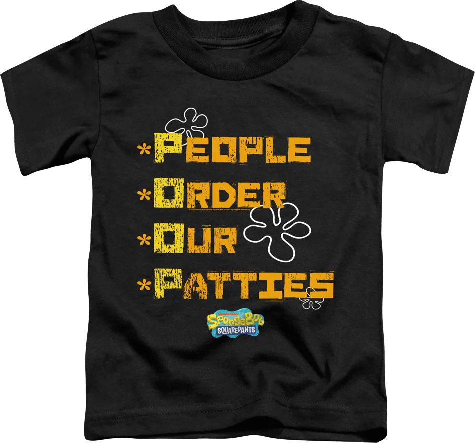Youth People Order Our Patties SpongeBob SquarePants Shirt